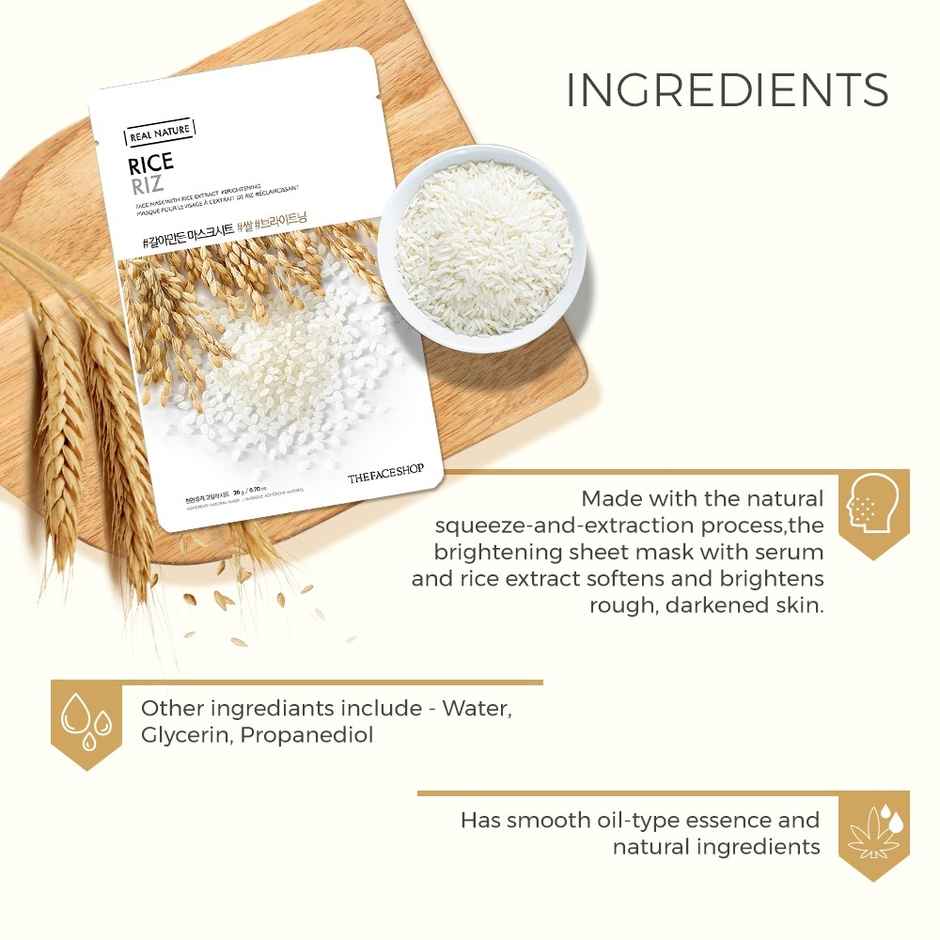 The Face Shop Real Nature Rice Face Mask | Rice