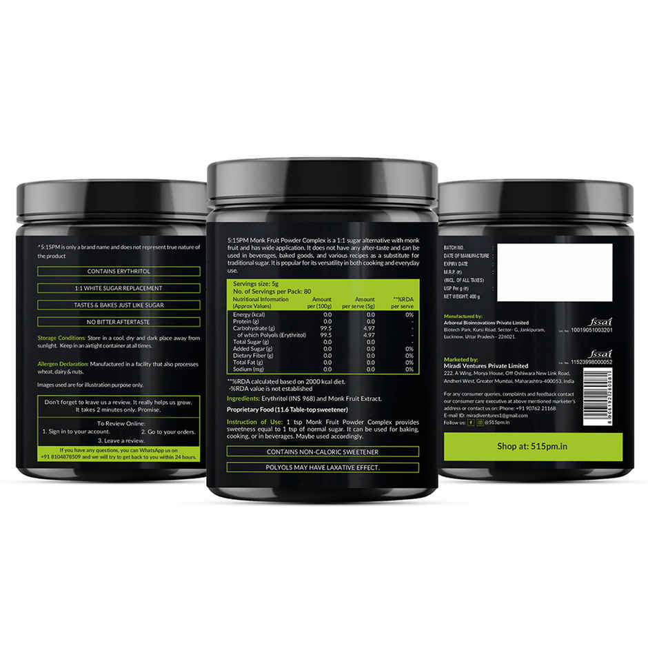 5:15PM Monk Fruit Complex with Erythritol | Monk Fruit For Cooking & Baking
