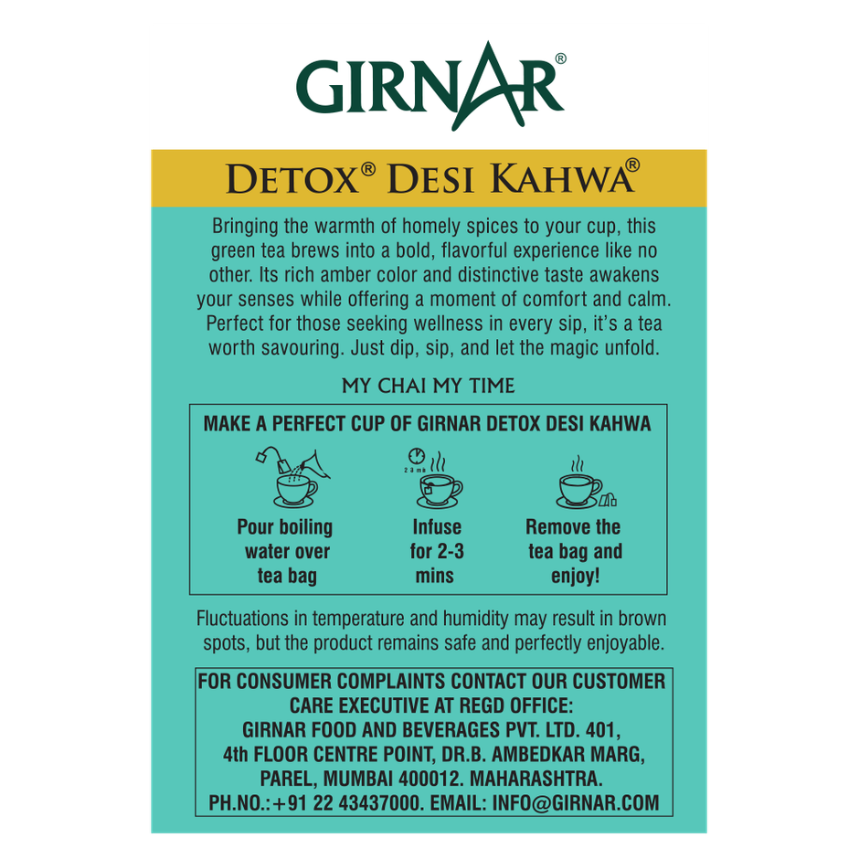 Girnar Detox Desi Kahwa Green Tea Bags