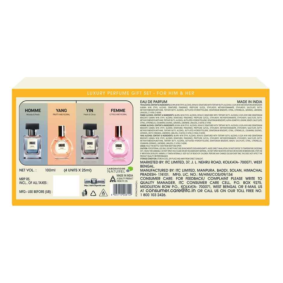 Engage Gift Assorted Luxury Perfume Set for Women |4 Unique EDPs| Long Lasting |Travel Size
