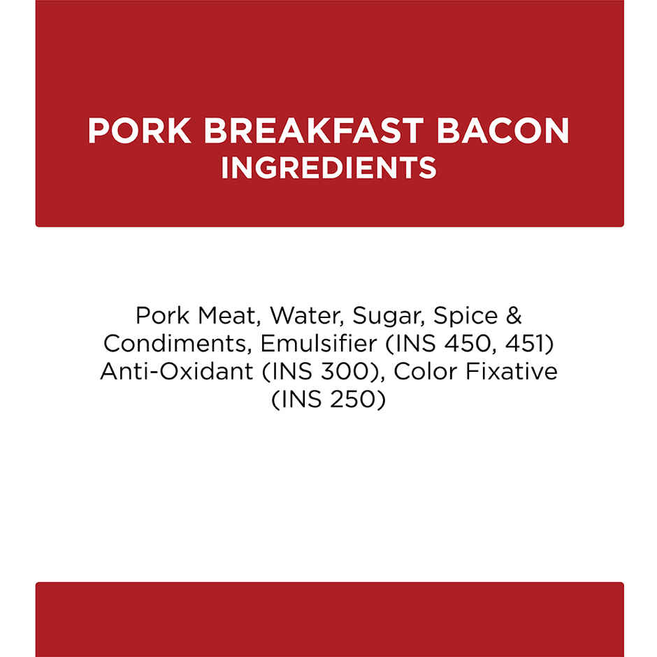 Prasuma Pork Breakfast Bacon 300g | Cured & Smoked | Imported Pork| India's No.1 Bacon