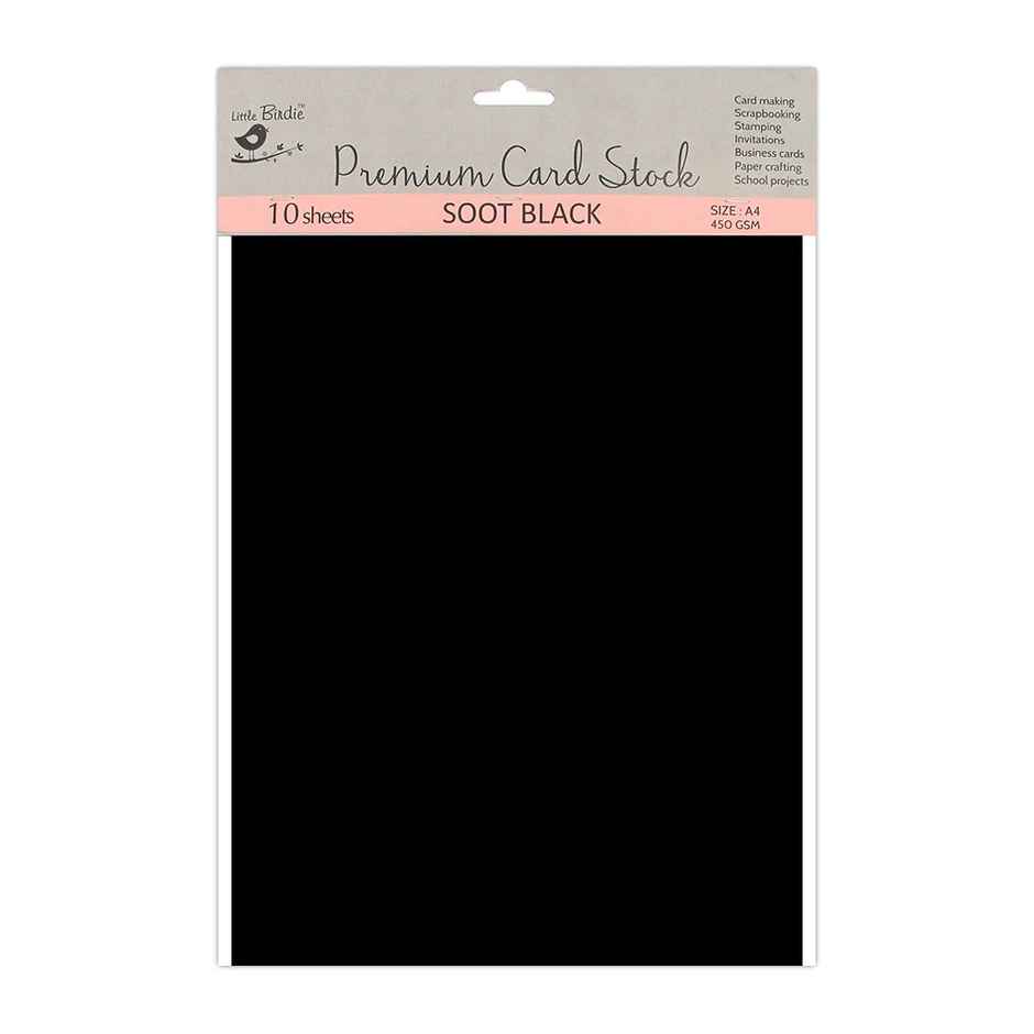 Itsy Bitsy Card Stock Soot Black A4 450 Gsm 10sheet Ib