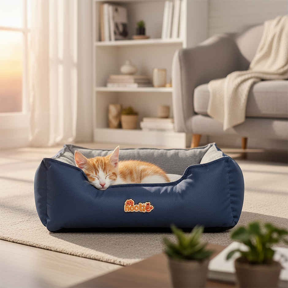 Nootie Anti-Slip Bed for Small Dogs & Cats - Blue & Grey