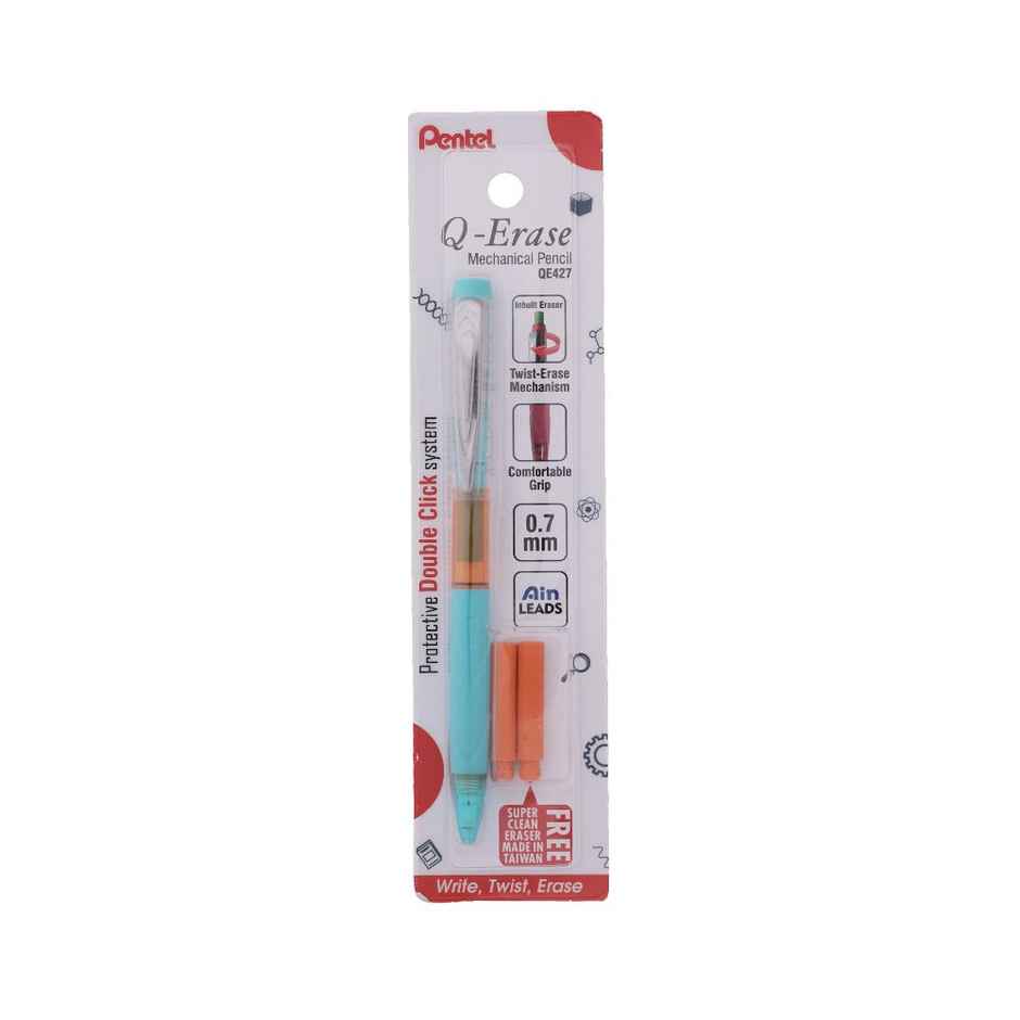 Pentel Q Erase Mechanical Pencil With Eraser Single Green Body