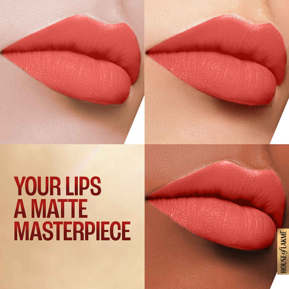 Lakme 9to5 Powerplay Priming Matte Lipstick, Lasts 16hrs, Coral Date