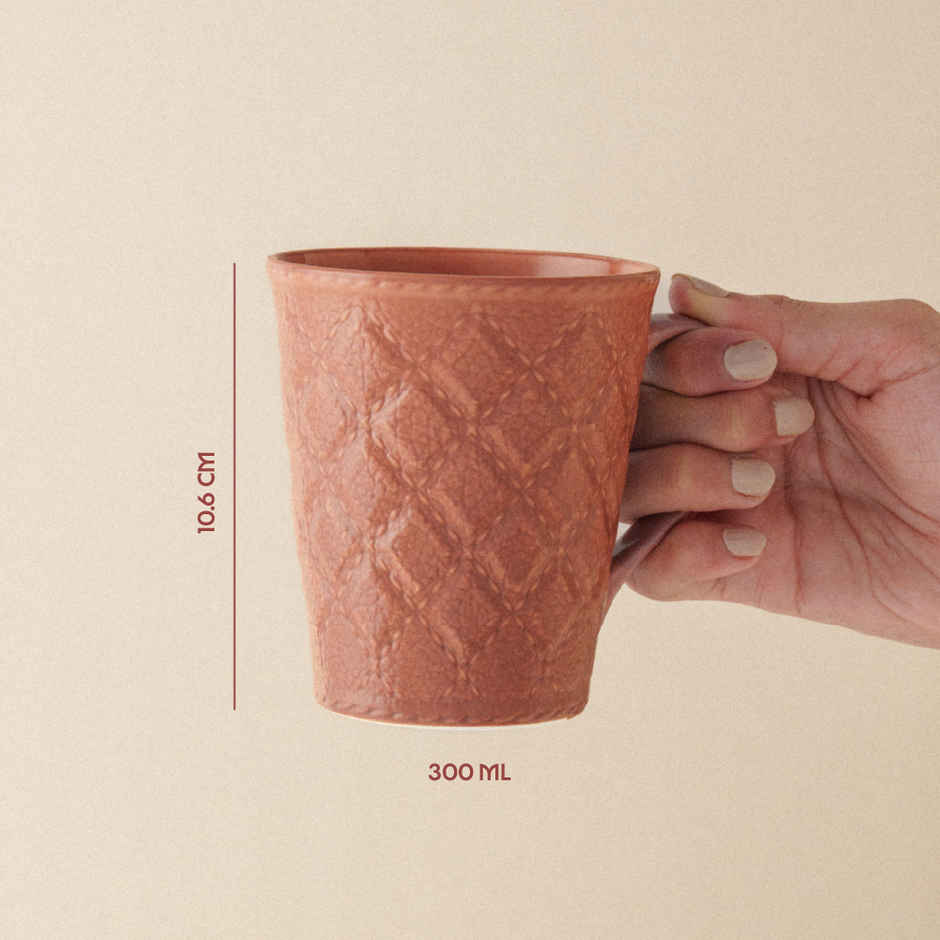 Borosil Porcelia Velvetto Merlot Tea Coffee Porcelain Mug Set Microwave Dishwasher Safe