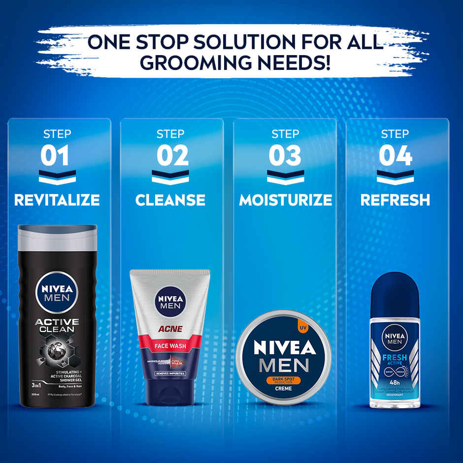 Nivea Men Acne Face Wash for Oily & Acne Prone Skin Fights Oil & Dirt with Magnolia Bark Power