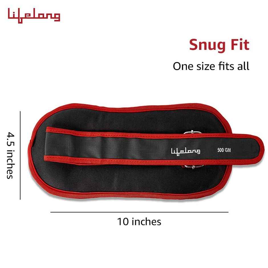 Lifelong Adjustable Ankle Weight for Running, Jogging, Cycling, Sand Filled 0.5 Kg and 1 Kg (Pair)