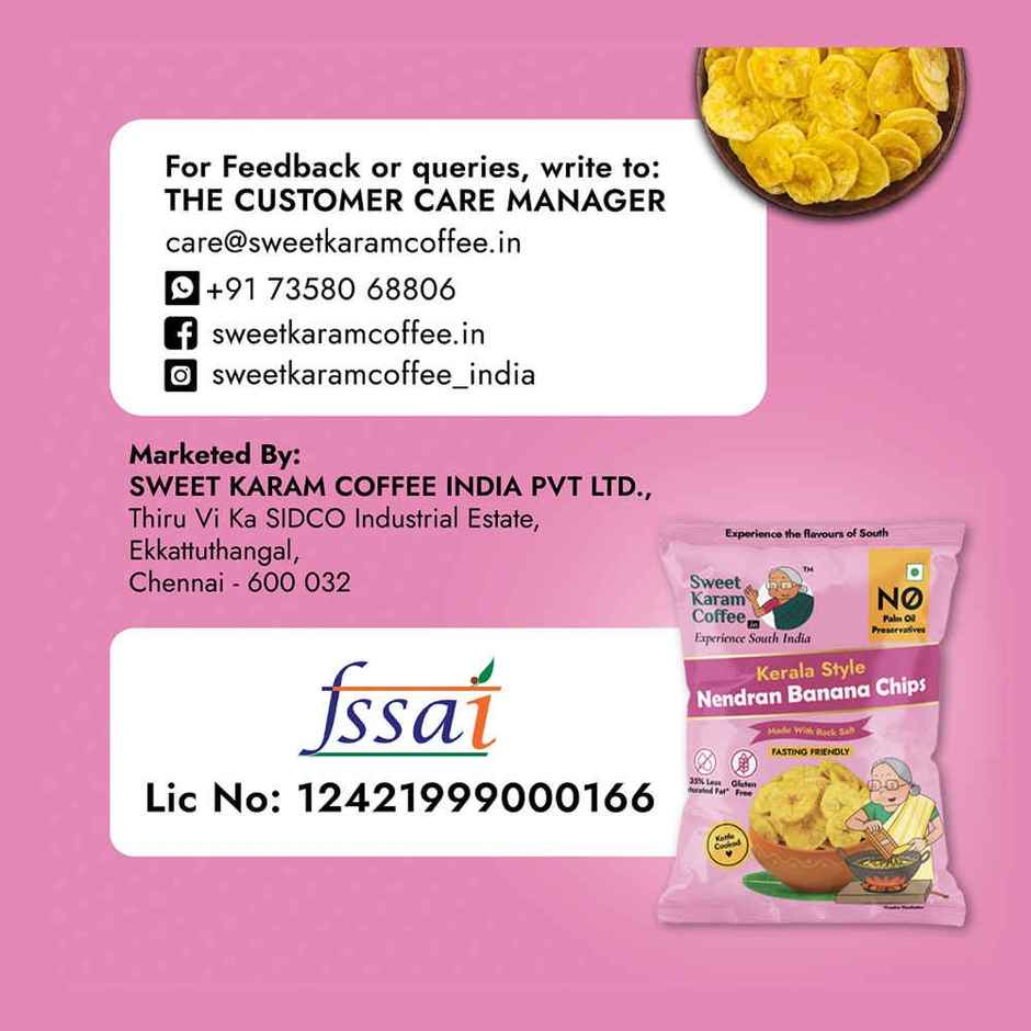 Sweet Karam Coffee Rock Salt Nendran Banana Chips - Fasting (Vrat) Special