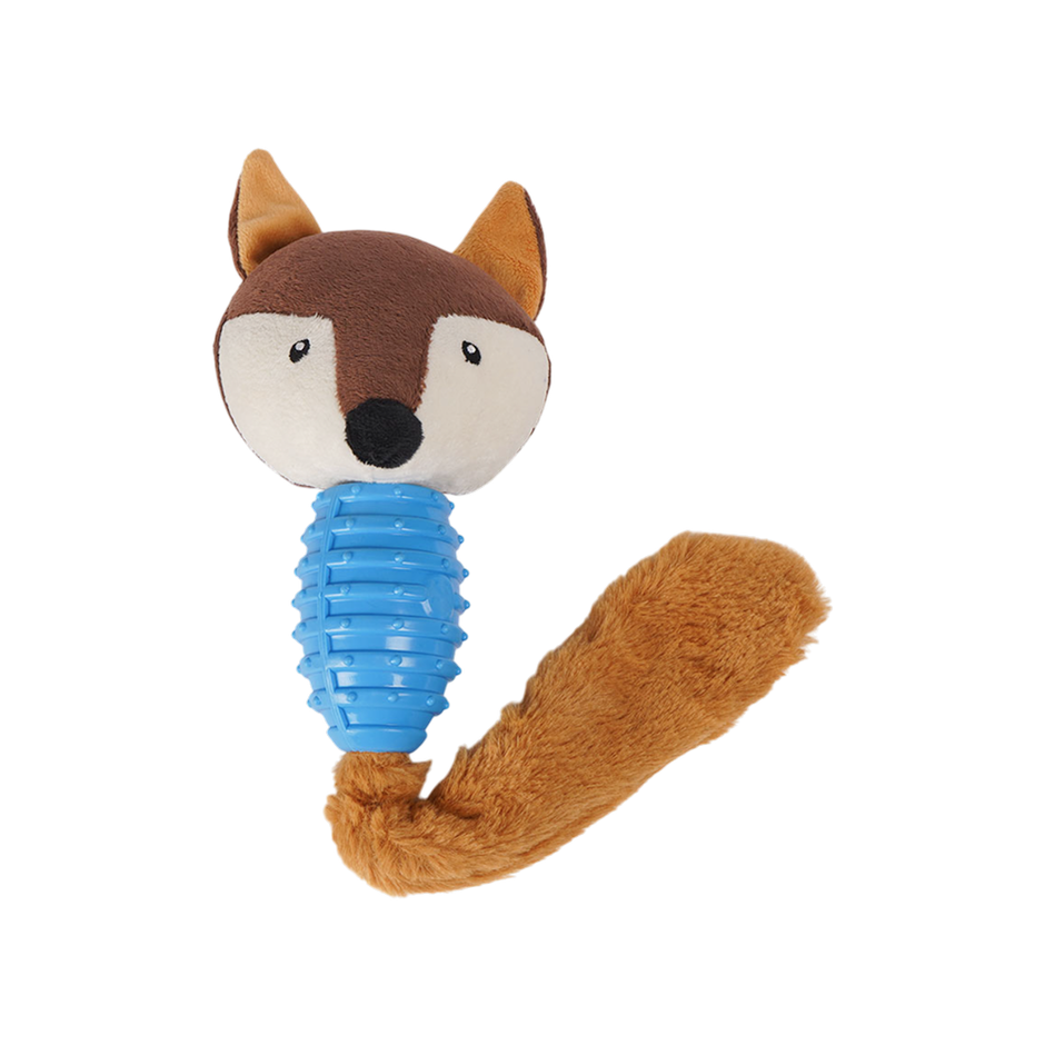 Super Pet Squirrel Plush Dog Toy | Blue & Brown