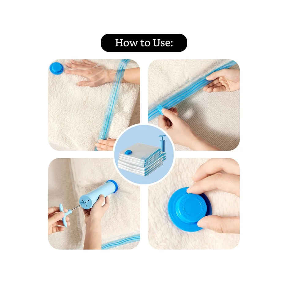 Zedak Plastic Vacuum Storage Bags With Pump
