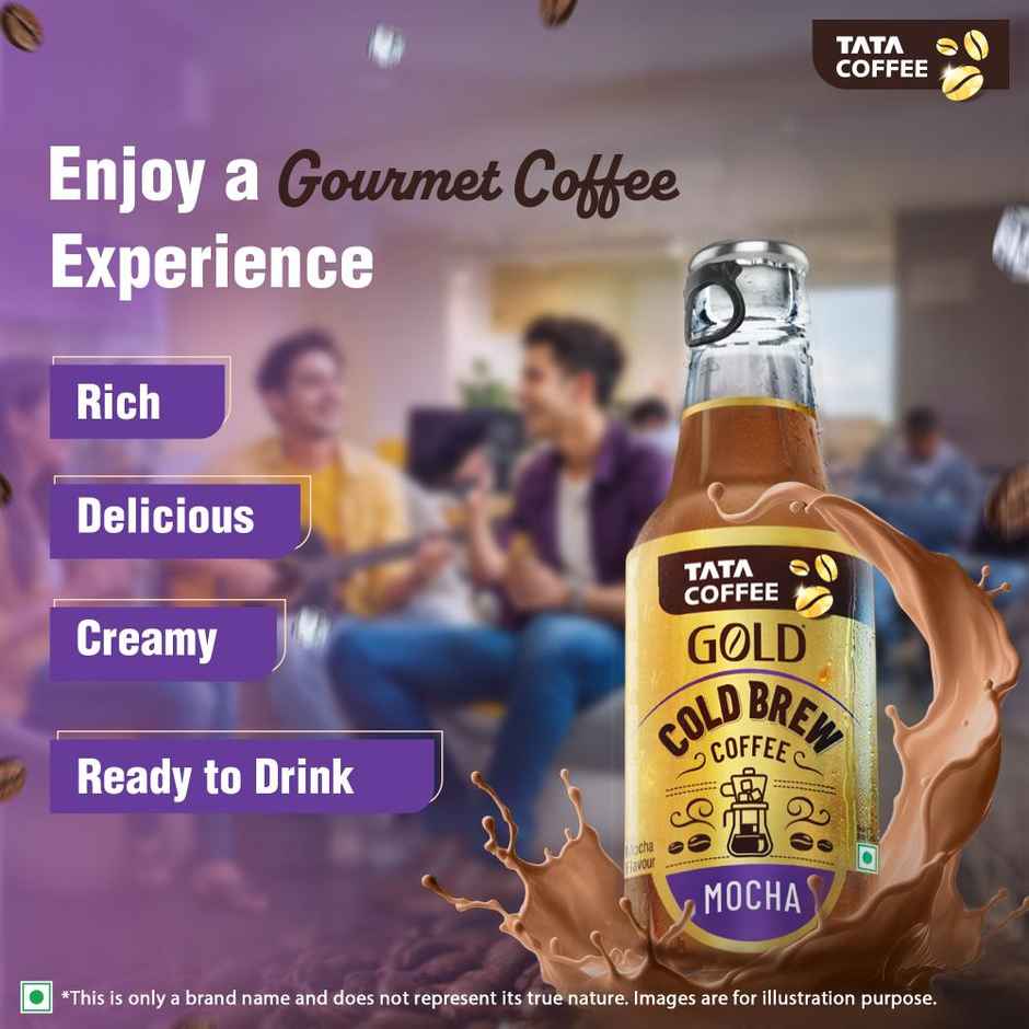 Tata Cold Brew Coffee, Mocha Iced Coffee, Rich & Creamy, Ready to Drink