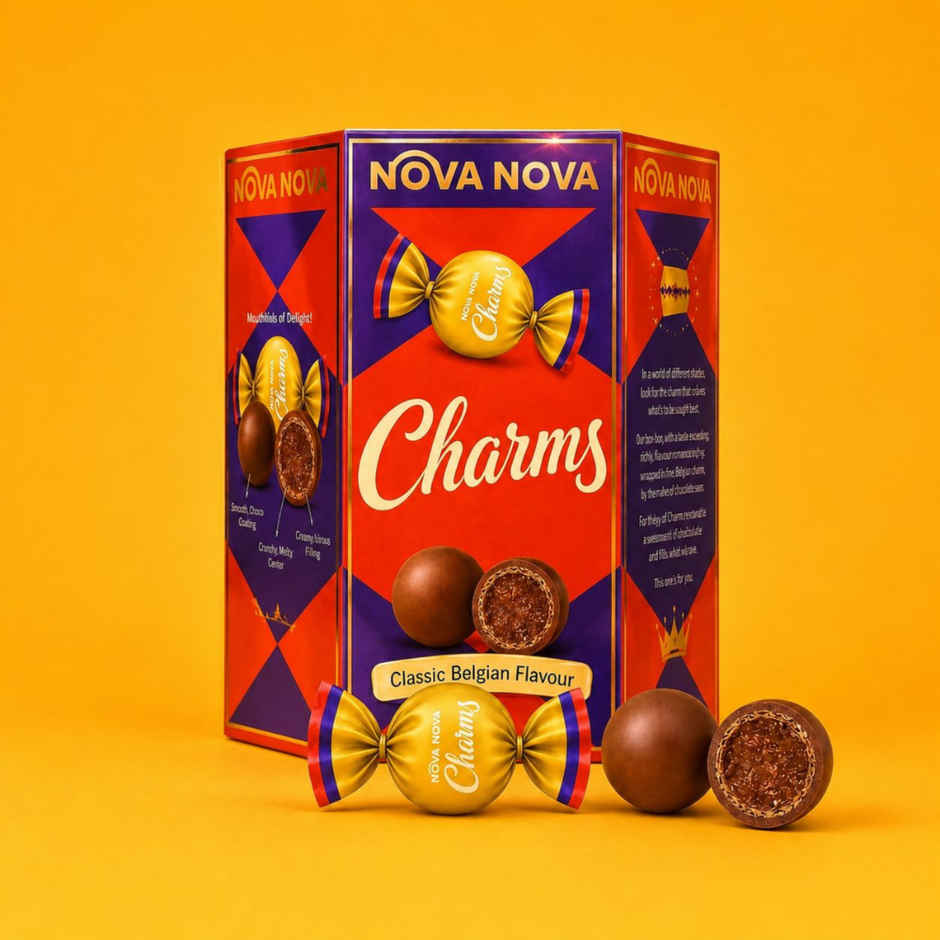 Nova Nova Charms Rakhi Gift Pack | Luxurious Belgian Chocolate Indulgence | Pack Of 8 Wafer Balls 