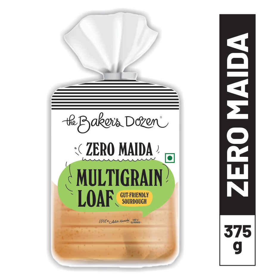 The Baker's Dozen Zero Maida Multigrain Bread - No Palm Oil No Preservative 100% Wholewheat