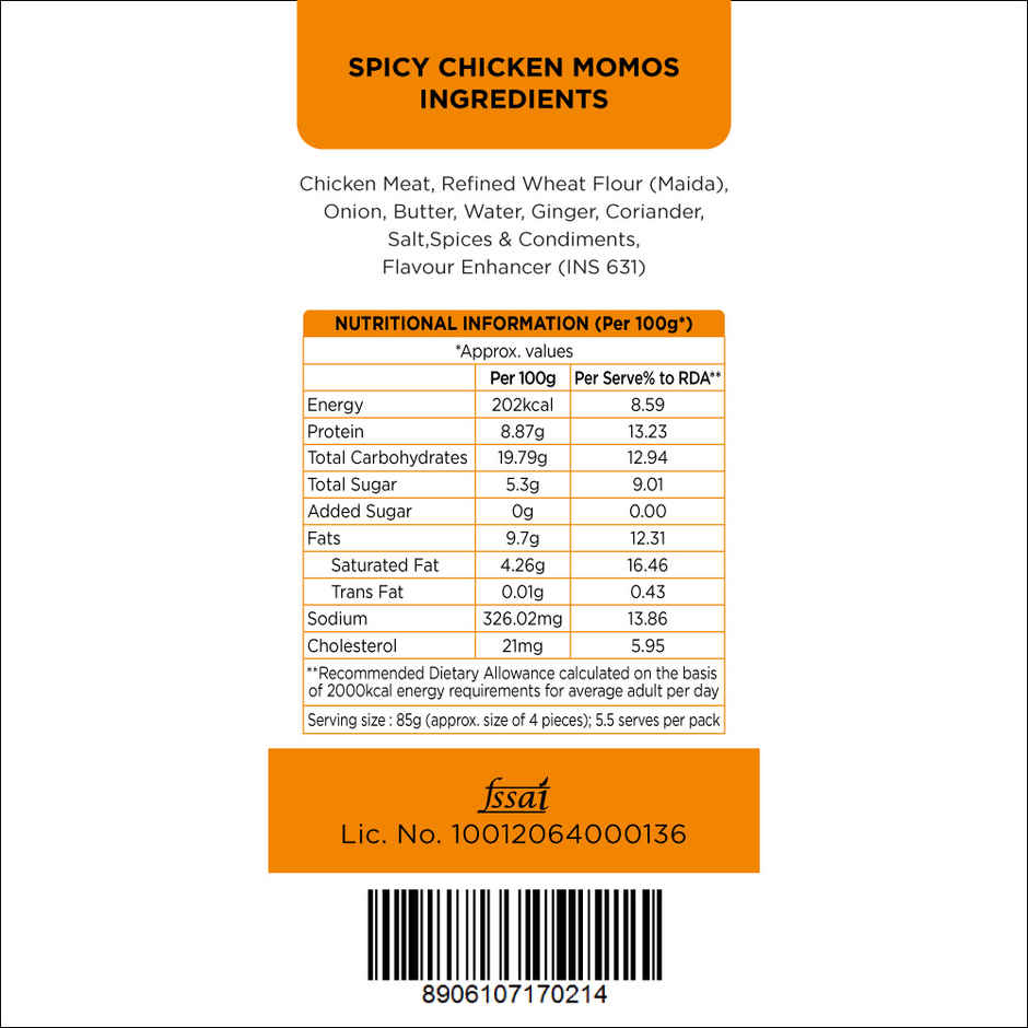 Prasuma Spicy Chicken Momos | No Soya Fillers, Only Chicken | No Preservatives