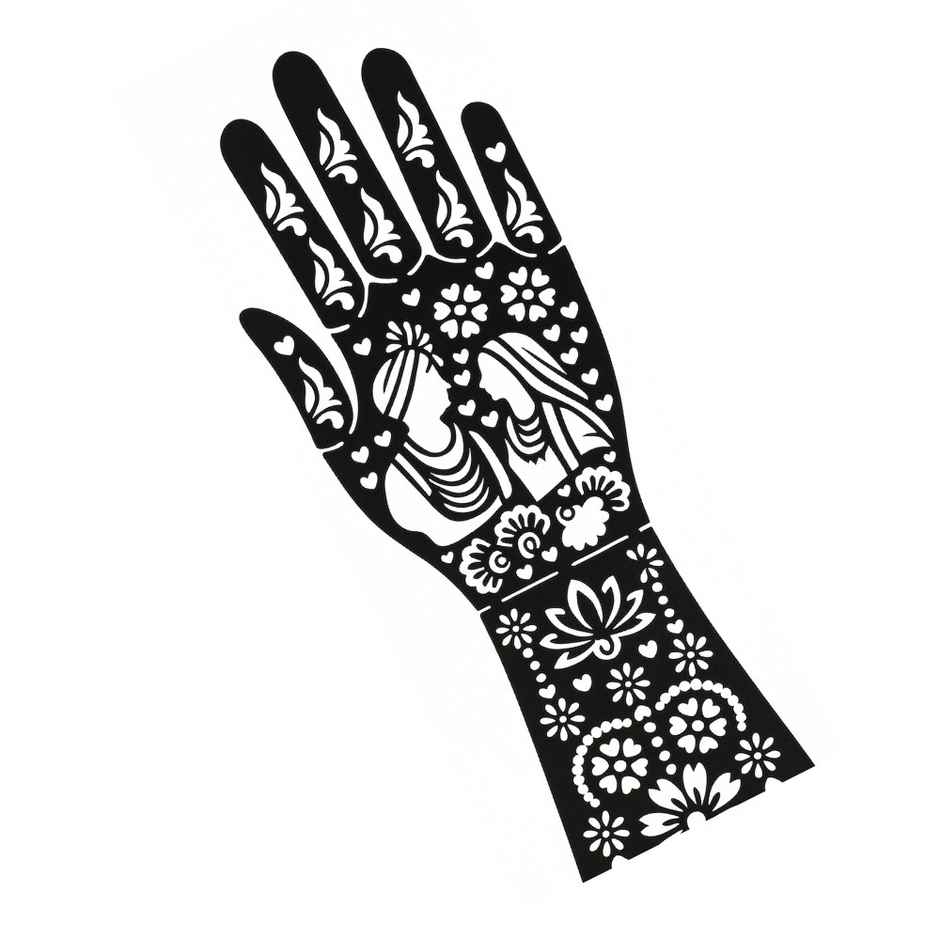 Mehendi Stencil | Floral Pattern | Se7en