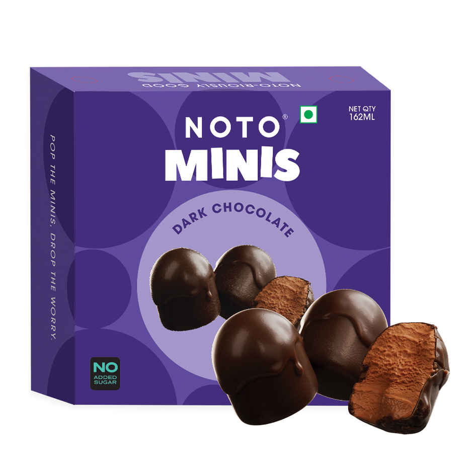NOTO Dark Chocolate Minis Sugar Free, Guilt Free Ice Cream