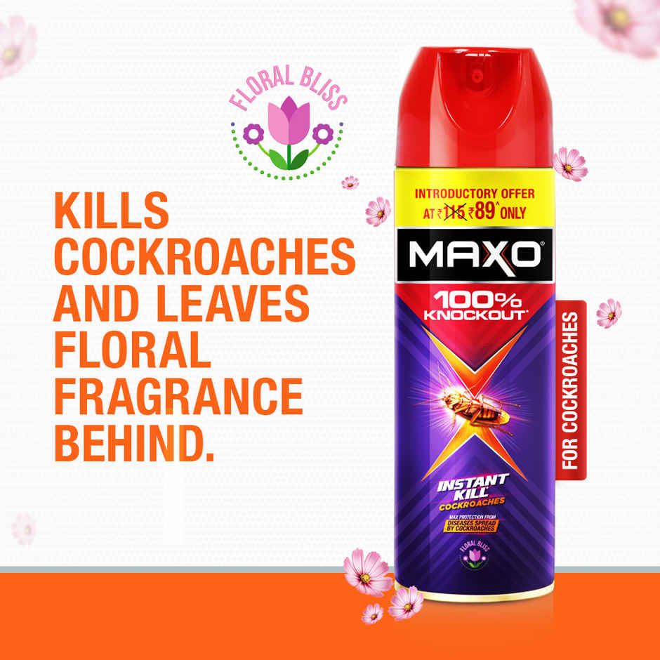 Maxo Crawling Insect Killer, Cockroach Killer Spray |Floral Fragrance