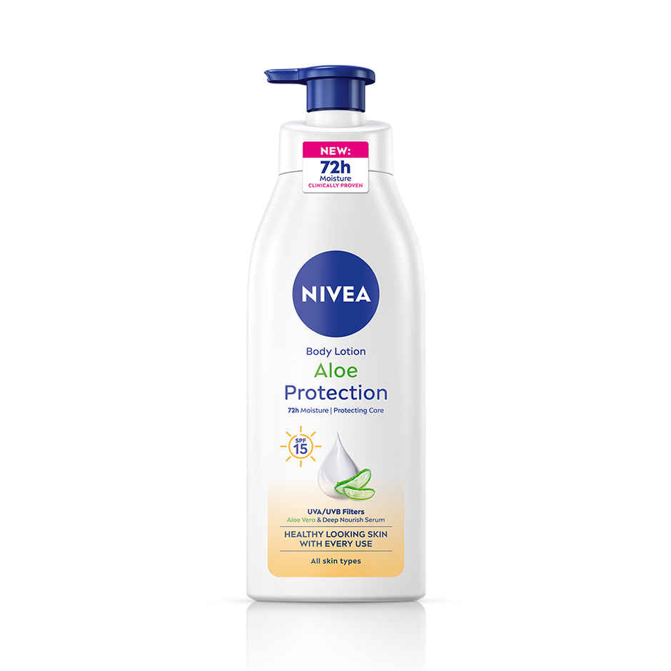 NIVEA Aloe Protection Body Lotion SPF 15|Aloe Vera Extracts & Deep Moisture Serum|Men & Women