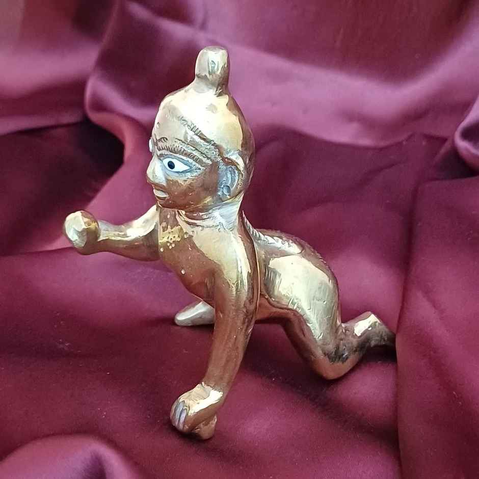 Gullak Laddoo Gopal Brass Idol | Size - 4 inch