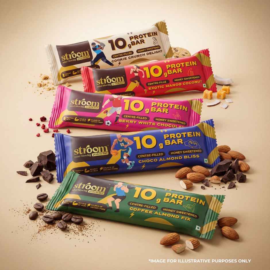 Stroom Center-Filled Protein Bars - Premium Protein And No Added Sugar | Assorted | Pack Of 5