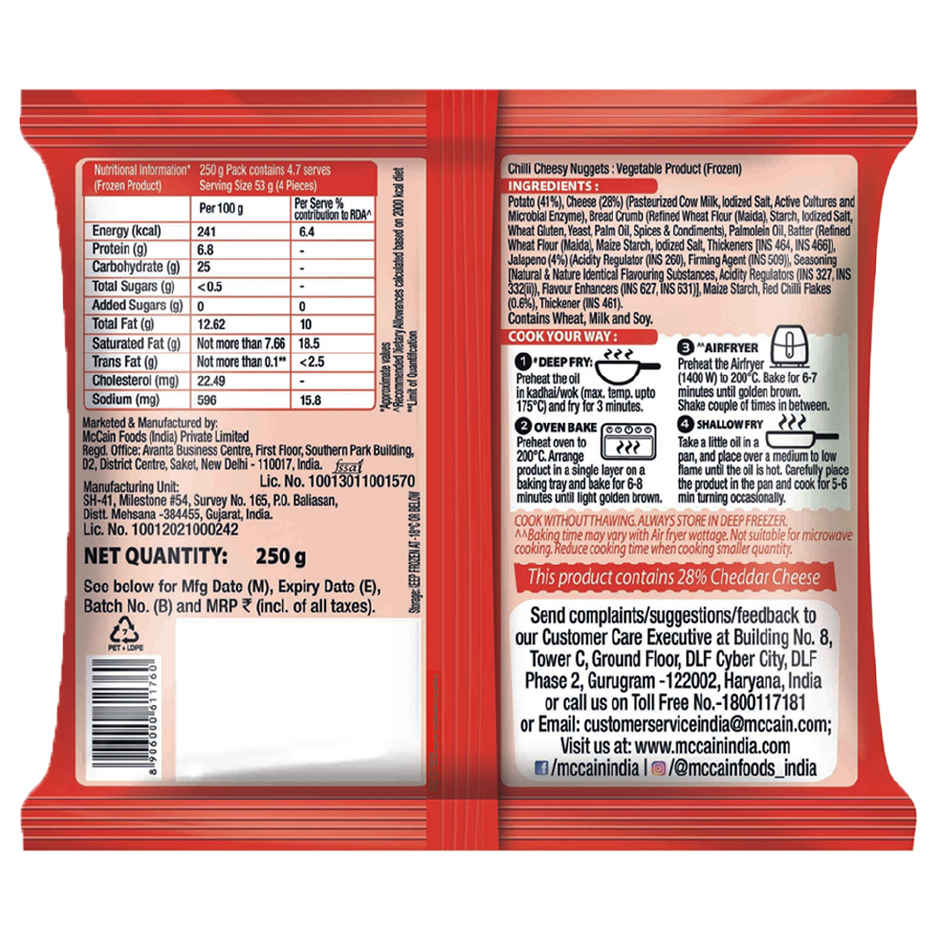 McCain Chilli Cheesy Nuggets | Frozen Ready To Cook