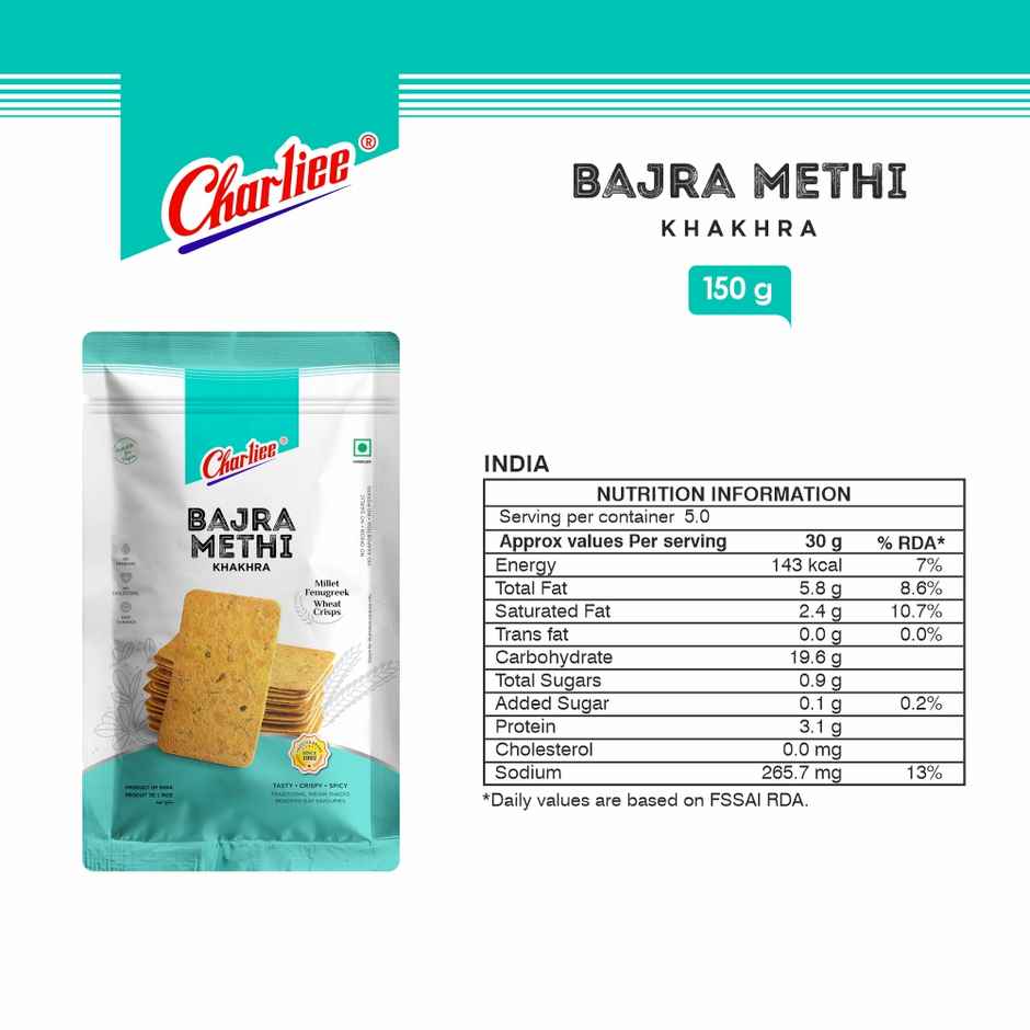 CHARLIEE Bajra Methi Khakhra