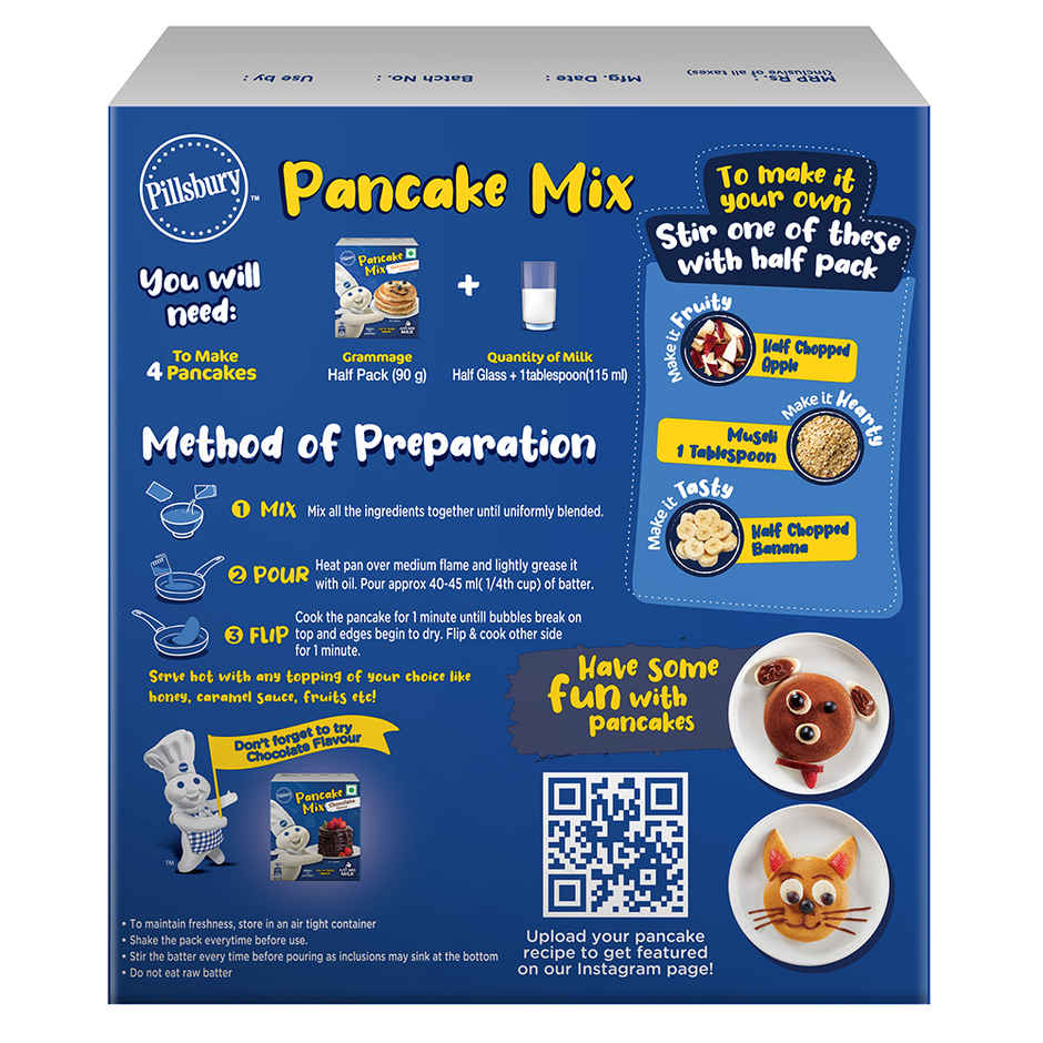 Pillsbury Butterscotch Flavour Pancake Mix | 2-Minute Pancake Mix For Kids