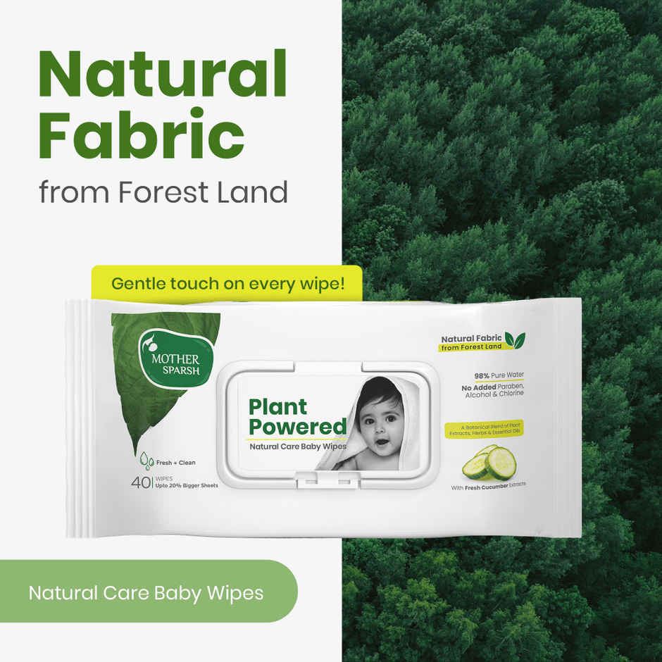 Mother Sparsh Plant Powered Natural Care Baby Wipes with Cucumber Extract