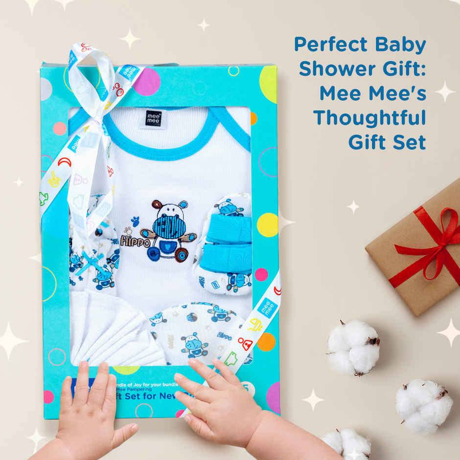 Mee Mee Soft Cotton Newborn Clothing Hamper Baby Gift Set | Blue