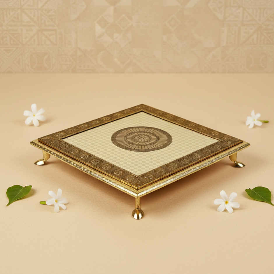 Meenakari Design Puja Chowki | 12 Inch | Chandar