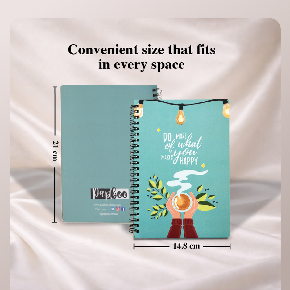 Papboo Dot Grid Spiral Wiro Notebook | 120 Pages, 21 x 15 cm, 90 Gsm - Do More
