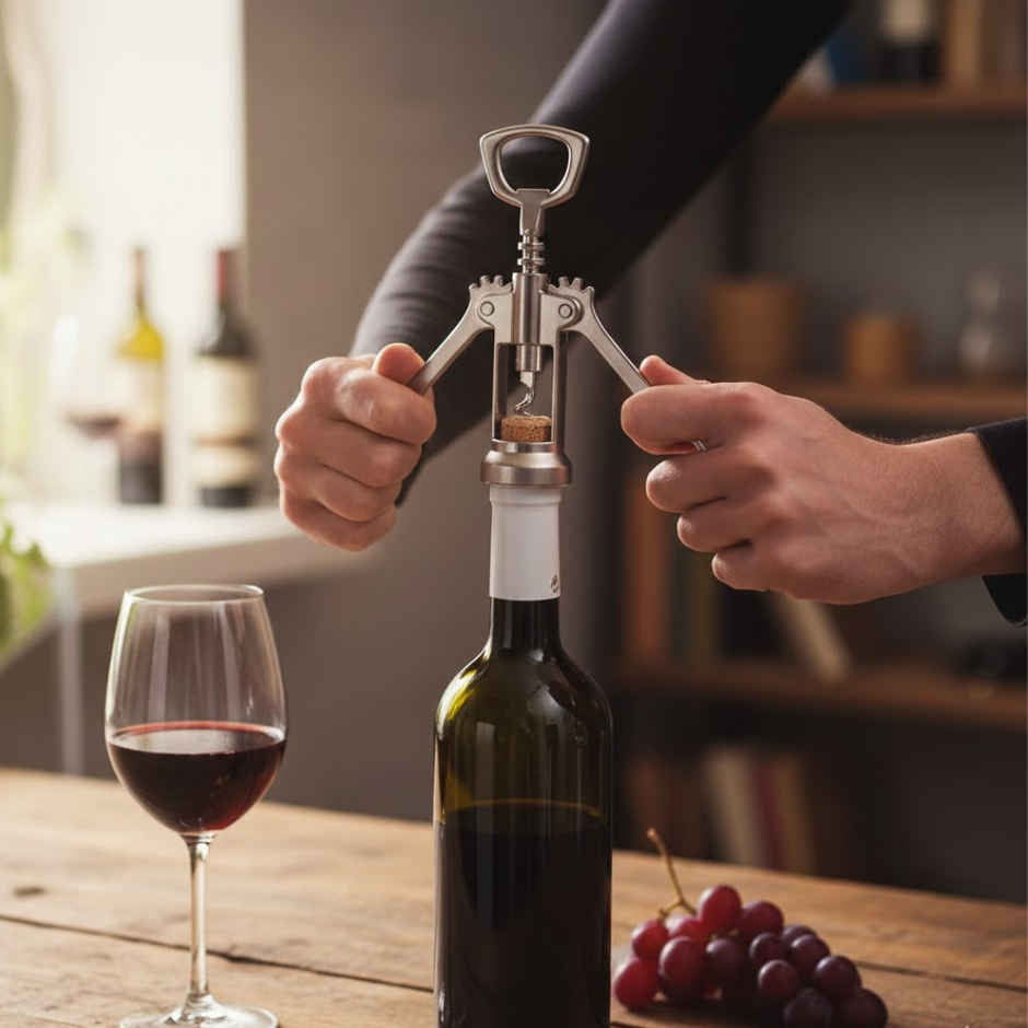 Se7en Stainless Steel Wing Corkscrew Wine Bottle Opener