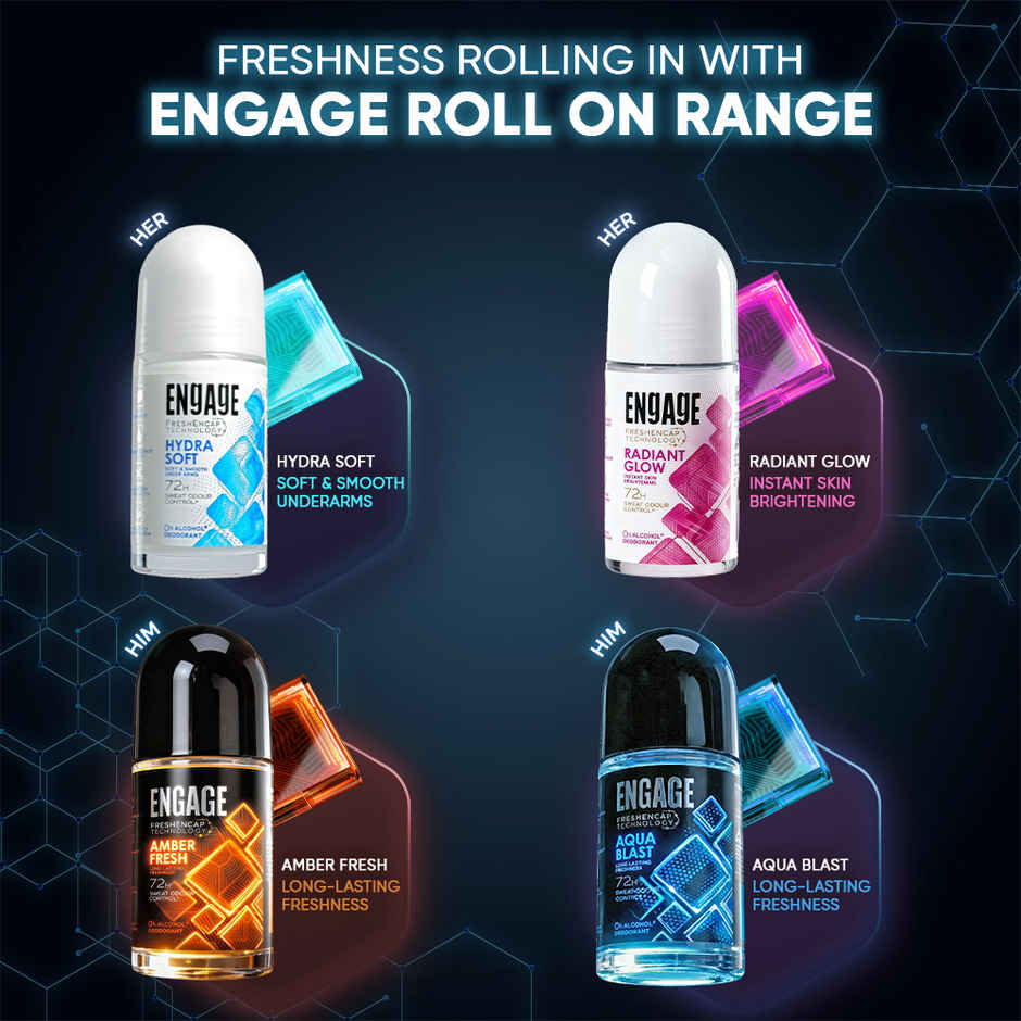 Engage Hydra Soft Underarm Roll-On Deo for Women | Soft and Smooth | 72hr Protection