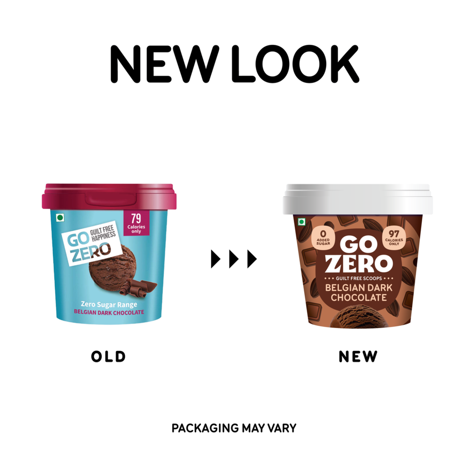 Go Zero Belgian Dark Chocolate Low Calorie Guilt Free Ice Cream Cup Combo