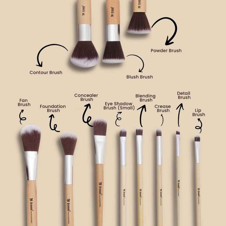 Bronson Professional Makeup Brush Collection | Synthetic Brushes with Storage Bag