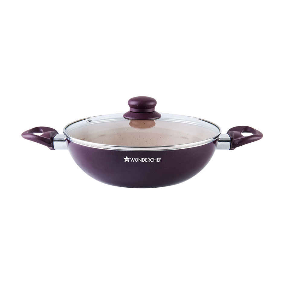 Wonderchef Milano Non Stick Cookware 4 Piece Set, Burgundy