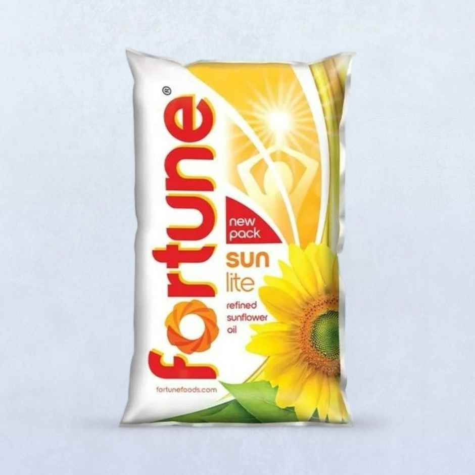 Fortune Sunlite Refined Sunflower Oil (Pouch)(1 l), Madhur Sugar/Sakkare - Refined(1 kg) & Aashirvaad Superior MP Whole Wheat Atta(5 kg) Combo