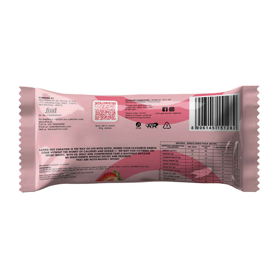NOTO Strawberry Raspberry Sugar Free, Guilt Free Popsicle