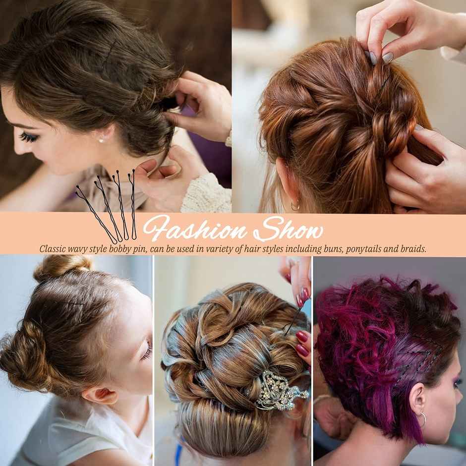 Beautiliss Professional Bobby Hair Pins for Side Bun, Small Thick Black Ball Tip Metal