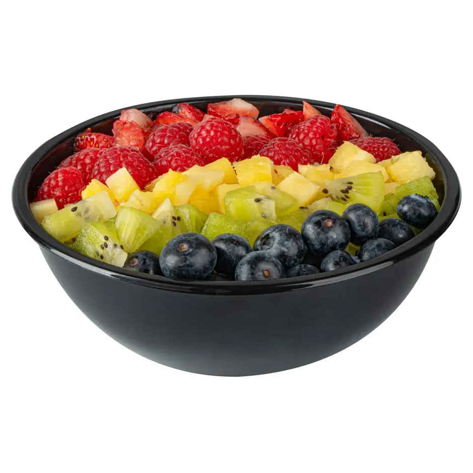 Disposable Salad Bowl with Lid | Black Transparent | 500 ml | Pack of 10 | Tempware