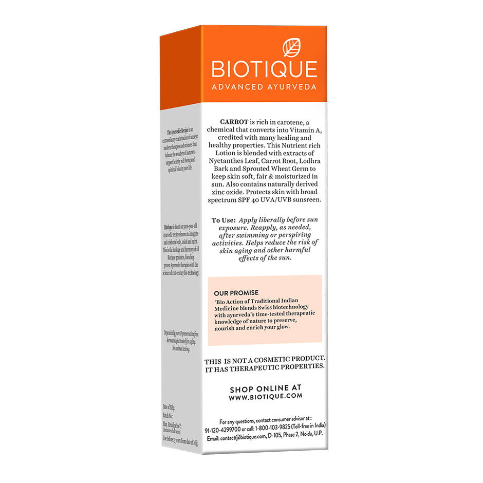 Biotique Sun Shield Carrot 40+Spf Sunscreen Lotion