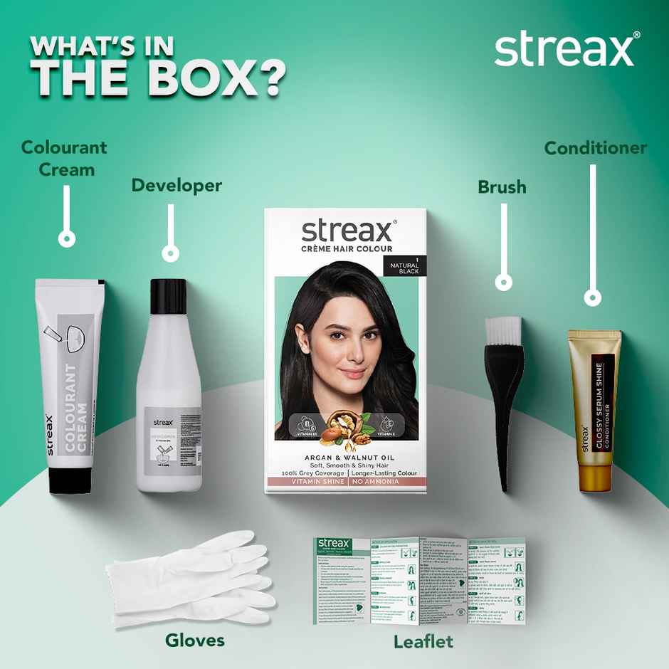 Streax Cream Hair Colour Natural Black