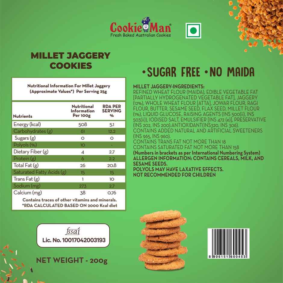 CookieMan Ragi Millet Jaggery Cookies | Wholesome & Crunchy