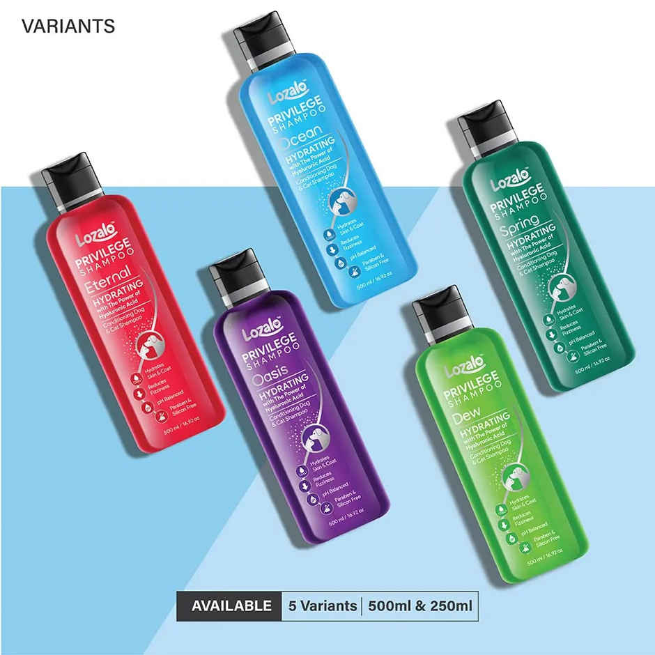 Lozalo Privilege Pet Shampoo | Ocean | Hydrating | Coat Cleansing | Paraben Free For Pets