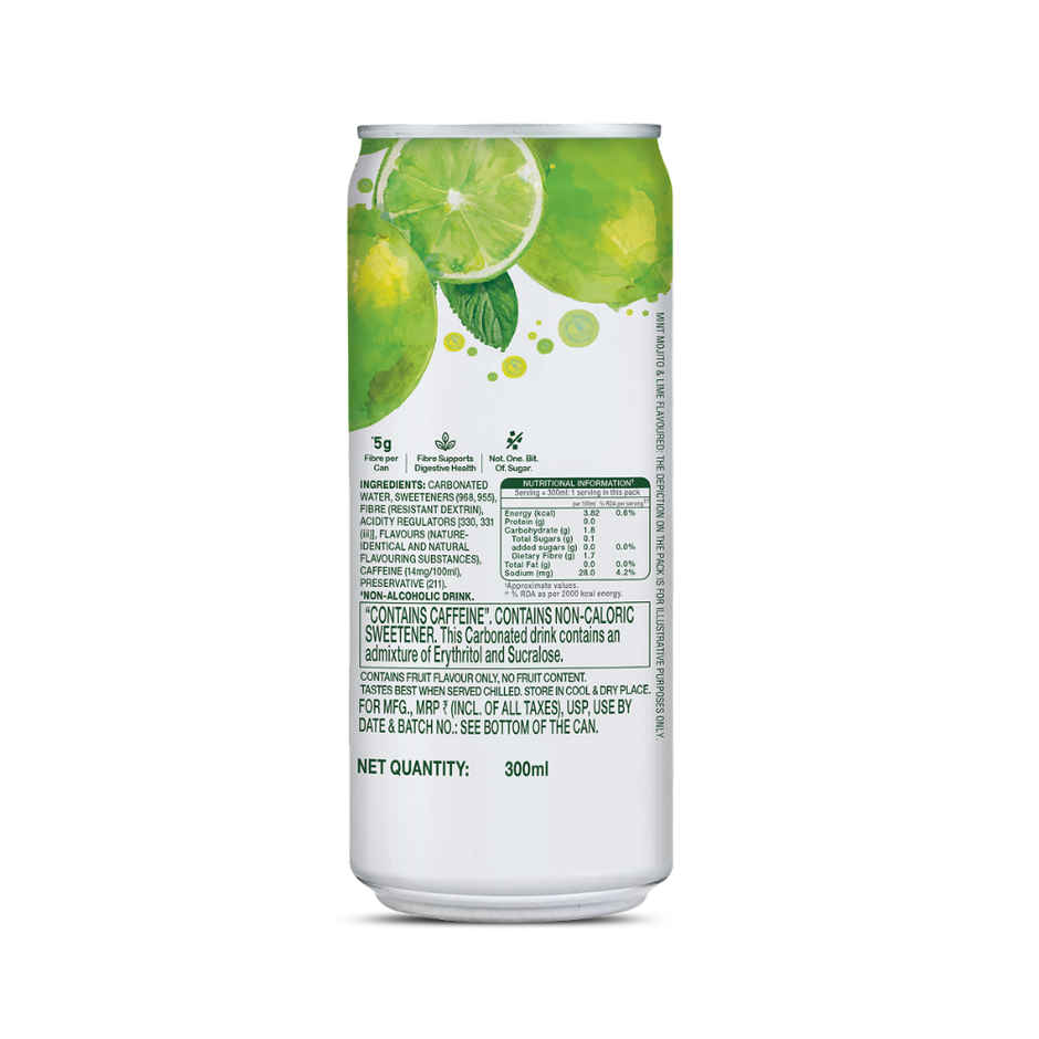 Paper Boat Zero Prebiotic Soda Mint Mojito,  5g Fibre, Caffeinated Sugar Free Cold Drink Combo