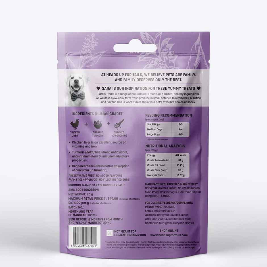 HUFT Sara's Chicken Liver Jerky With  TurmericPacket Combo