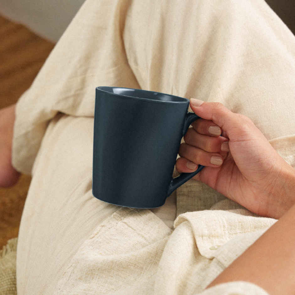 Borosil Porcelia Haven Denim Tea Coffee Porcelain Mug Set Microwave Dishwasher Safe