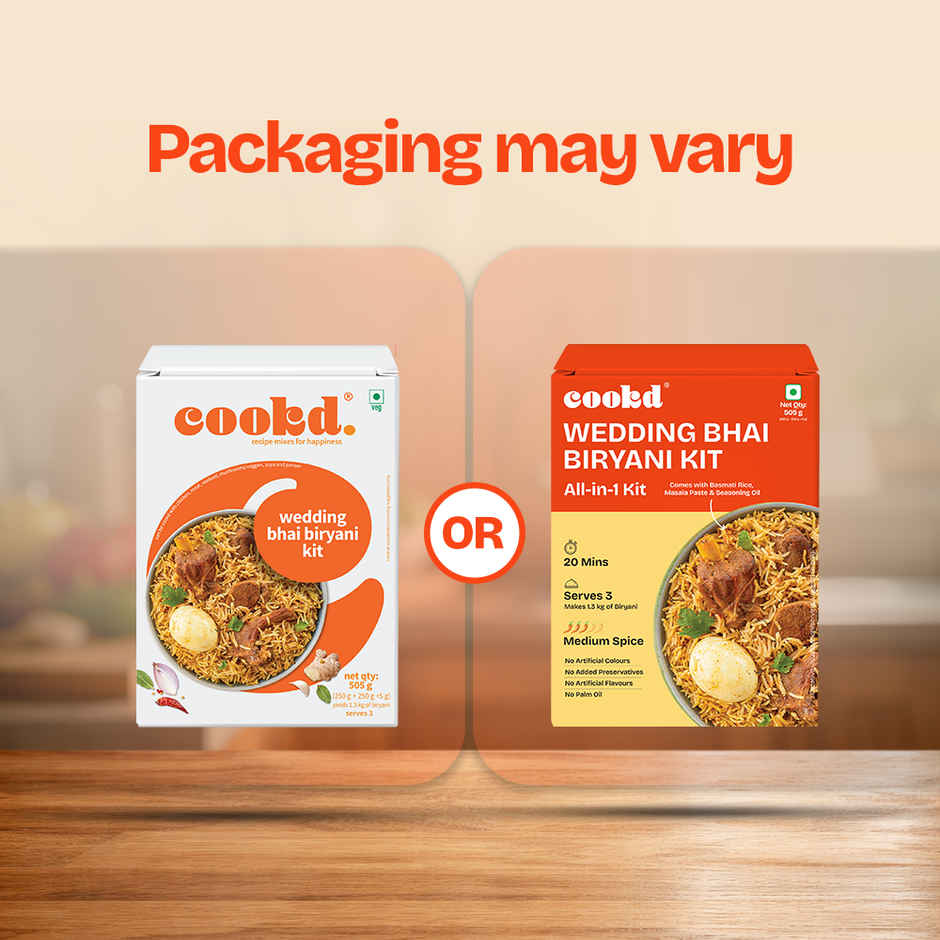 Cookd Wedding Bhai Biryani Kit - Ready to Cook | Long Grain