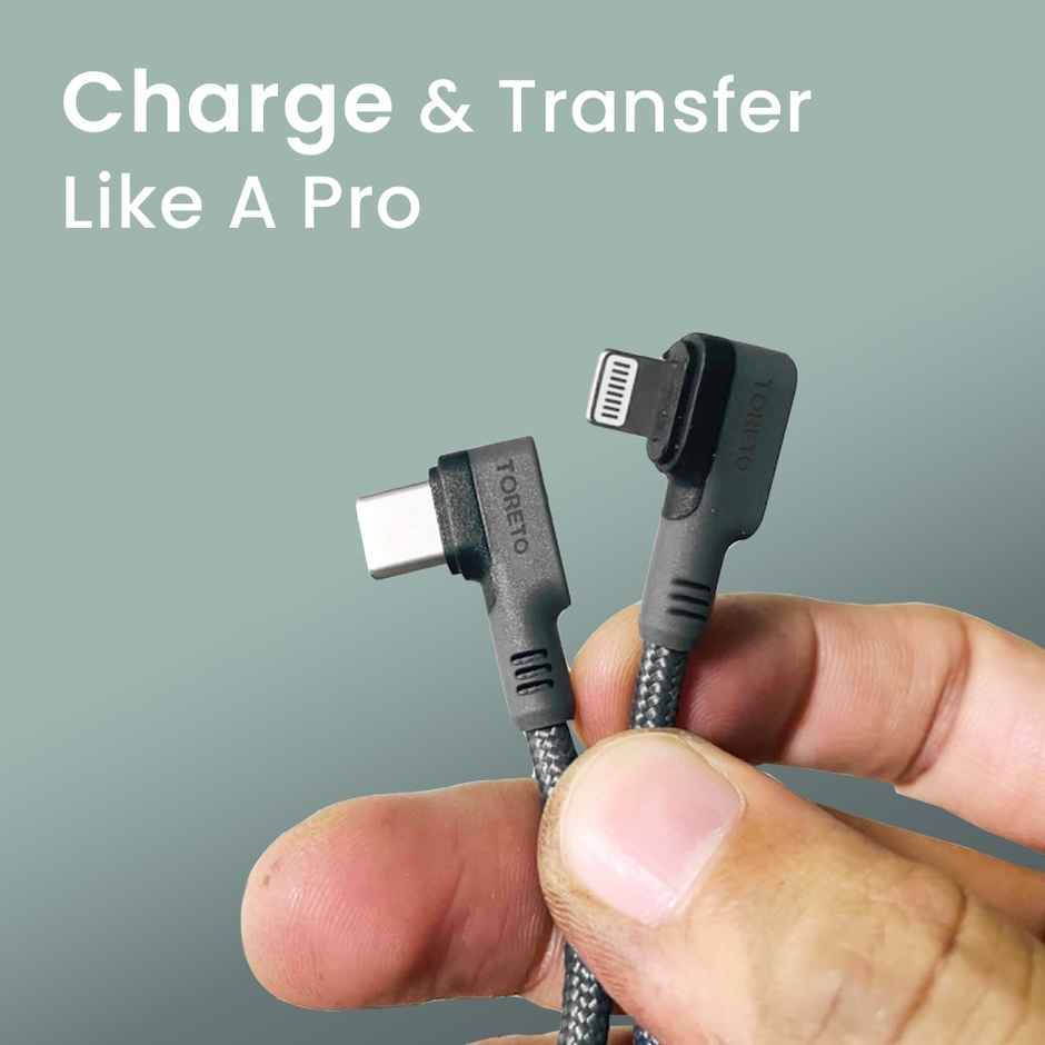 Toreto Type-C to Lightning Cable | 27W Fast Charging Cable Compatible with iPhone | iPad